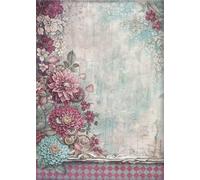 Stamperia A4 Rice Paper for Decoupage - "Master of Magic Peony" - Vintage Floral & Steampunk Design