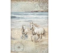 Stamperia A4 Rice Paper for Decoupage - Silent Sea - Horses