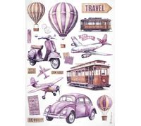Stamperia A4 Rice Paper for Decoupage - "Transport" - Vintage Travel Design