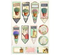 Stamperia A4 Rice Paper for Decoupage - Vintage Garden Herb Collection