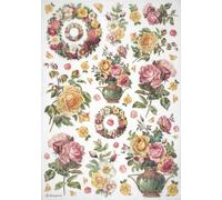 Stamperia A4 Rice Paper - Vintage Floral Collection