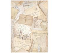 Stamperia A4 Rice Paper - Vintage Letters and Butterfly Design for Decoupage and Crafting