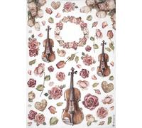 Stamperia A4 Rice Paper - Vintage Violins and Roses