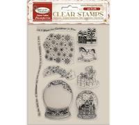 Stamperia - Acrylic Stamp for Scrapbooking, Albums, Cards, Bullet Journals and More, Transparent, Long Lasting, Easy to Clean, Perfect for Crafts and Gifting (Gear up for Christmas, Snow Globes)