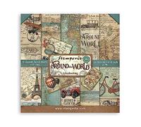 Stamperia International KFT Around The World Paper Pad 10 Sheets Double-Sided, Multicoloured, 20.3 x 20.3 (8" x 8")