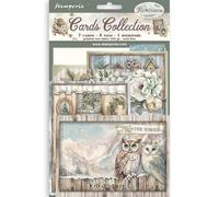 Stamperia - Cards Selection, Acid-Free, Printed on 2 Sides, Choice of Sizes and Designs, Perfect for Crafts and Gifting (The Owl's House) (7 Cards, 5 Tags, 1 Bookmark)