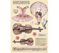 Stamperia Coloured Shape - Passion Violin and Dance, Pastel Tones, A5