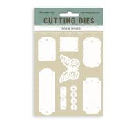 Stamperia - Cutting Dies for Scrapbooking, Albums, Cards, Bullet Journals, and More, Create Decorations with Natural Elements, Perfect for Crafts and Gifting (A6) (Quiet Days, Tags and Wings)
