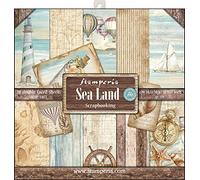 Stamperia International KFT Paper Pad 10 Sheets Double Sided Sea Landscape, Multicoloured, 30.5 x 30.5 (12" x 12"),SBBL37