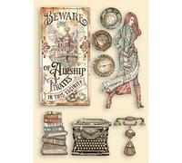 Stamperia International Coloured Shape-Lady Vagabond-Lifestyle Typing Writer, Multicoloured, A5,KLSP115