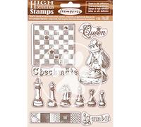 Stamperia International HD Rubber Stamp-Alice Checkmate, Various, 14 x 18 cm