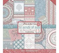 STAMPERIA INTERNATIONAL, KFT 12" x 12" Paper Pad - 26 Secrets of India - 10 Designs / 1 Piece