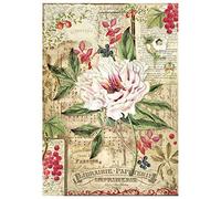 Stamperia International KFT A4 Decoupage Rice Paper Wrapped Peony with Red Berries, Multicoloured, 29.7 x 21