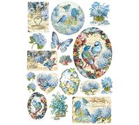Stamperia International KFT A4 Rice Paper Packed Birds and Light Blue Butterflies, Multicoloured, 29.7 x 21
