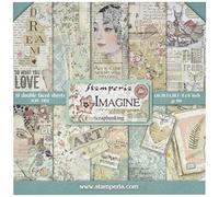 Stamperia International KFT Imagine Paper Pad 10 Sheets, Multicoloured, 20.3 x 20.3 (8" x 8")