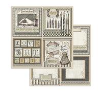 STAMPERIA INTERNATIONAL, KFT SBB742 Scrapbooking Paper Double-Sided Calligraphy Cards 31.5 cm x 30.5 cm
