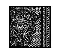 Stamperia International KFT Stamperia 18 x 18 cm Thick Stencil Cats Orchid Pattern, Cream, 7.9 x 9.8 in