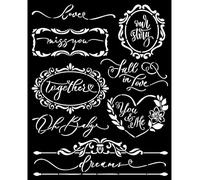 Stamperia International KFT Stamperia 20 x 25 cm Thick Stencil Romance Forever Plates, Cream