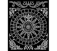 Stamperia International KFT Stamperia 20 x 25 cm Thick Stencil Sir Vagabond in Fantasy World Round, Cream, 7.9 x 9.8 in