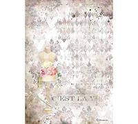 STAMPERIA INTERNATIONAL, KFT Stamperia-Rice Paper-Romantic Threads-Pink Mannequin, A4