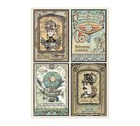 STAMPERIA INTERNATIONAL, KFT Stamperia-Rice Paper-Voyages Fantastiques Cards, Multicoloured, One Size, DFSA4368