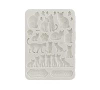 Stamperia International KFT Stamperia Silicon Mould A5 Orchids Cats, Grey, 6 x 8 in