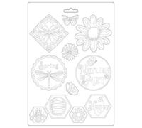 STAMPERIA INTERNATIONAL, KFT Stamperia-Soft Mould-Atelier-Nature is Art, White, A4