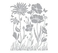 STAMPERIA INTERNATIONAL, KFT Stamperia-Thick Stencil-Atelier-Poppy and Flower, 20 x 25cm