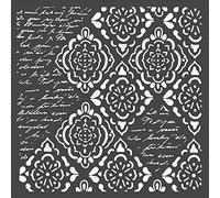 STAMPERIA INTERNATIONAL, KFT Stencil 18X18CM RHOM WRITG, Wallpaper Rhombus & Writings, One Size