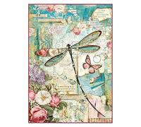 Stamperia International KFT Wonderland Dragonfly Rice Paper, Multicoloured, 29.7 x 21