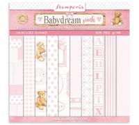 Stamperia International Mini Scrapbooking Pad - Backgrounds Selection - BabyDream Pink, Multicoloured,8 x 8 Inches,SBBS58