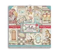 Stamperia International Mini Scrapbooking Pad-Double Face-Alice Through The Looking Glass, Various, 8 x 8 inches