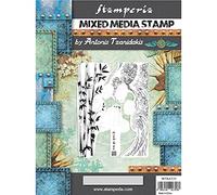 Stamperia International Mixed Media Stamp-Sir Vagabond in Japan-Bamboo, Grey, 17 x 20 cm