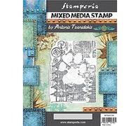 Stamperia International Mixed Media Stamp-Sir Vagabond in Japan-Pagoda, Grey, 16 x 20 cm