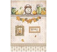 STAMPERIA International Rice Paper - Golden Harmony Clock and Pumpkins, Multicoloured, A4