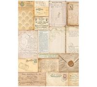 STAMPERIA International Rice Paper - Golden Harmony Letters, Multicoloured, A4