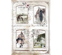 Stamperia International Rice Paper-Romantic Horses 4 Frames, Various, A4