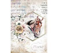 Stamperia International Rice Paper-Romantic Horses Lady Frame, Various, A4