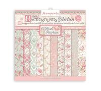 Stamperia International Scrapbooking Pad-Maxi Background Selection-Rose Parfum, Paper, Multi Colour, 30,5 x 30,5 cm