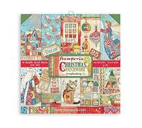 Stamperia International Stamperia-Scrapbooking Pad-Christmas Patchwork, Red, Green Teal, 12 x 12 inch
