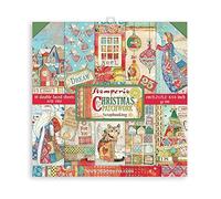 Stamperia International Stamperia-Scrapbooking Pad-Double Face-Christmas Patchwork, Paper, Multicoloured, 15.24x15.25