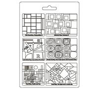 Stamperia International Stamperia-Soft Mould-Bauhaus-Squares, White, A4