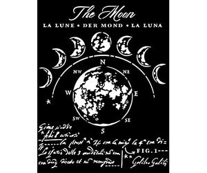 Stamperia International Thick Stencil-Cosmos Infinity-The Moon, 20 x 25cm