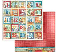 STAMPERIA INTL, KFT (3PL) SBB808 Scrapbooking Double-Sided Paper Christmas Patchwork Advent Calendar, Multicoloured, 30.5 x 30.5 cm
