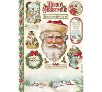 STAMPERIA INTL, KFT (3PL) Stamperia-Rice Paper-Classic Christmas Santa Claus, Green, A4