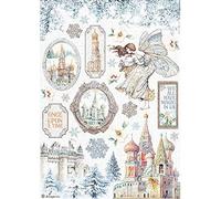 STAMPERIA INTL, KFT (3PL) Stamperia-Rice Paper-Winter Tales-Castle, Blue, A4