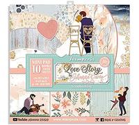 STAMPERIA INTL Stamperia-Love Story-Mini Pad, Paper, Multi Coloured, 8 x 8 inches