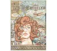 Stamperia Intl Stamperia-Rice Paper-Sir Vagabond-Aviator Lady, Polyester, White, OSFA