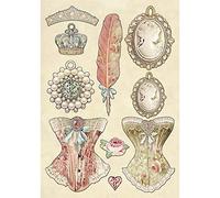 STAMPERIA INTL Stamperia Wooden Shapes-Princess's Jewellery, Wood, Mutli Coloured, A5