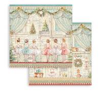 Stamperia - Loose Sheets for Scrapbooks, Albums, Cards, Bullet Journals, and More, Acid Free, Double-Sided, Perfect for Hobbies, Crafts and Gifting (The Nutcracker, Ballet) (30.5 x 31.5 cm) (6 Sheets)